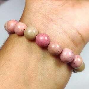 100.42 Ct Natural Pink Opal 8.7mm Round Bead Bracelet